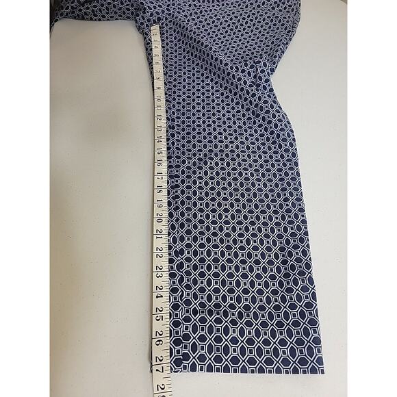 Talbots Hampshire Curvy Blue Cropped Geometric High Rise Casual Pants Size 16 - Picture 6 of 10